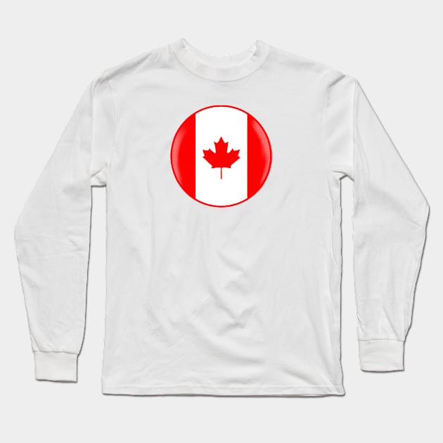 Canada Retro Canadian Maple Leaf Flag Emblem Long Sleeve T-Shirt by PlanetMonkey